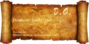 Dombos Oxána névjegykártya
